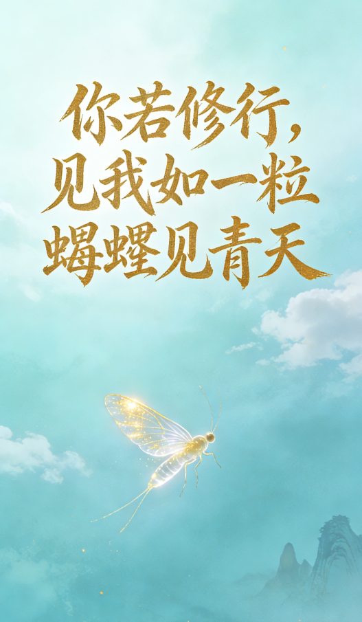 你若修行，见我如一粒蜉蝣见青天