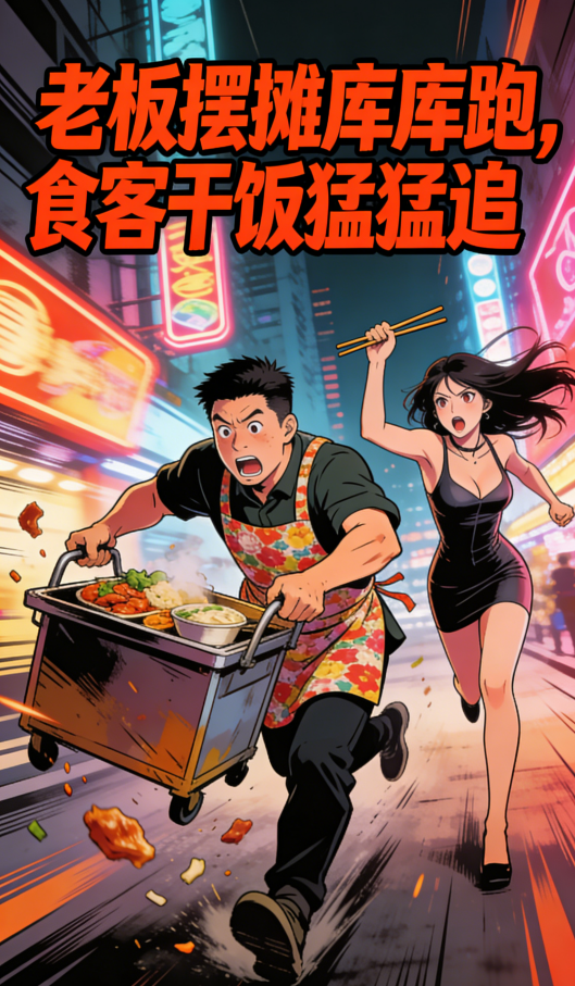 老板摆摊库库跑，食客干饭猛猛追