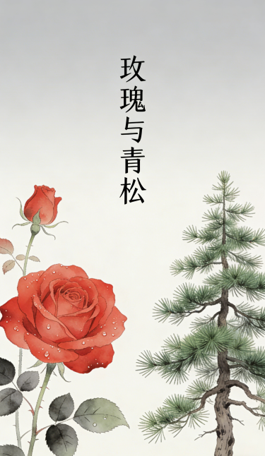 玫瑰与青松